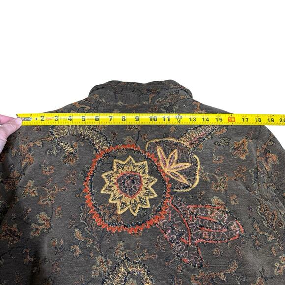Coldwater Creek Jacket Women's Tapestry Sz Large Brown Embroidered Grandmacore - Picture 11 of 11